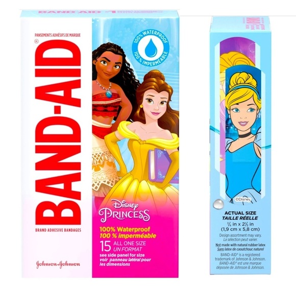 Band-Aid Bandages Disney Princess All One Size, 15 Count - Picture 2 of 4